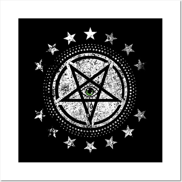Crying Eye Pentagram Wall Art by Malficious Designs